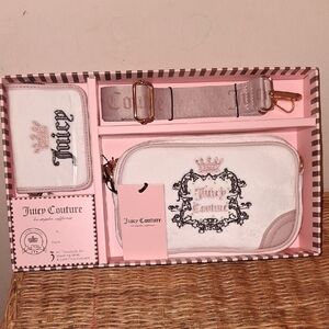 Juicy Couture Pink and White Wallet & Crossbody Bag Gift Set